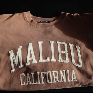 Brandy Melville Tan Malibu California Sweatshirt